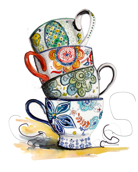 Image result for teapot and teacup line drawing Tea