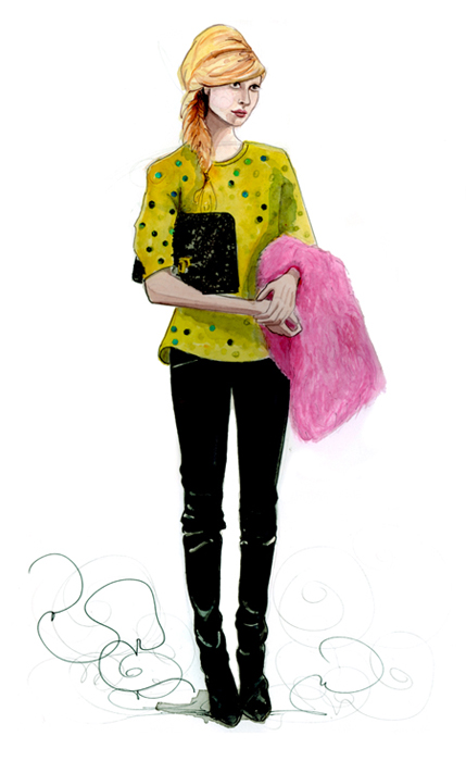 fashion illustration pink fur