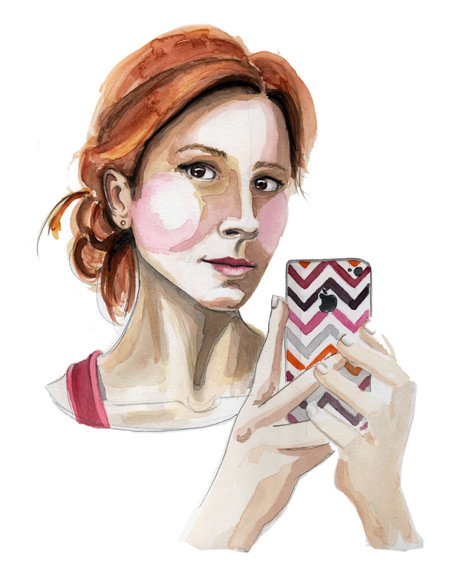 watercolor self-portrait