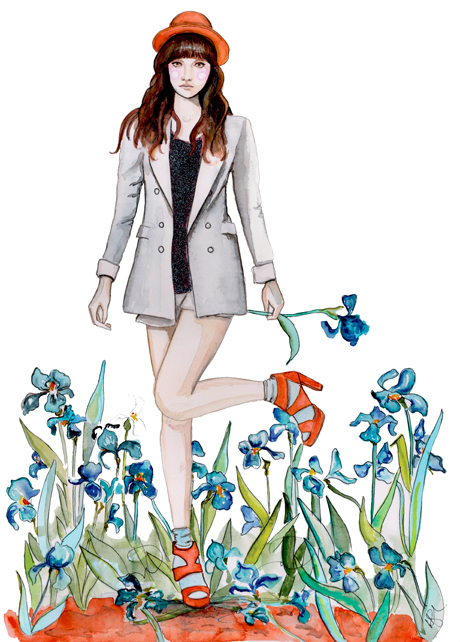 fashion illustration iris painting