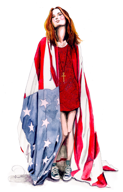 fashion illustration american flag