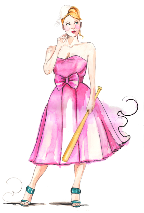 fashion illustration pink dress