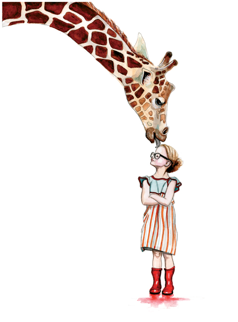 giraffe and girl by tracy hetzel