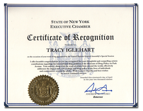 tracy hetzel certificate of recognition