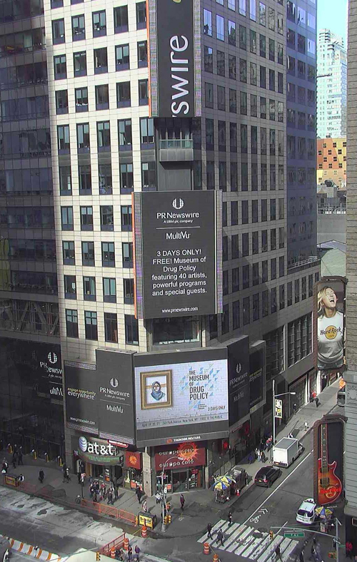 Portrait by Tracy Hetzel appeared in Times Square